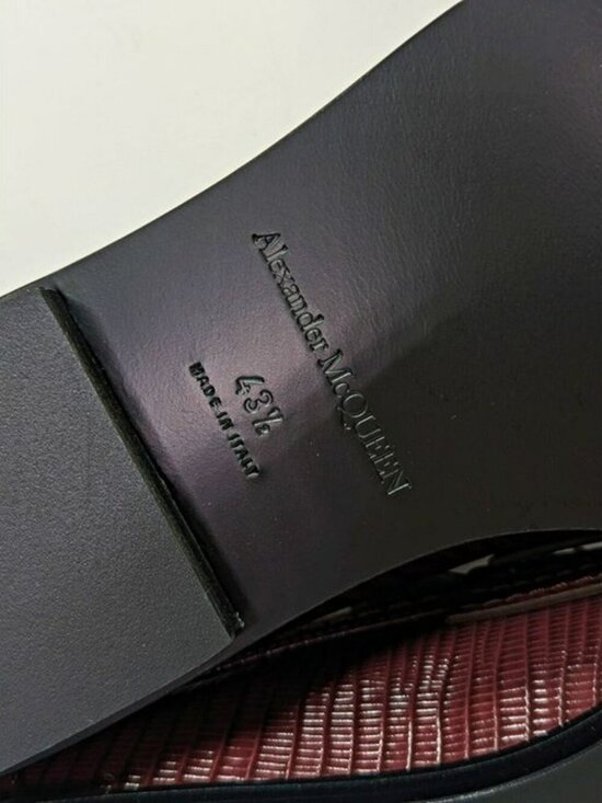 Alexander McQueen Men\'s Croc Embossed Apron Toe Loafers Size 43.5 (MSRP $990) main image 9